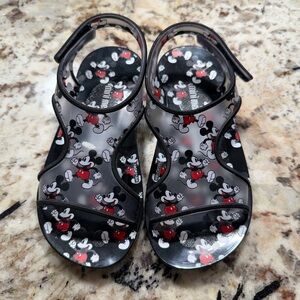 Mini Melissa Kids Mickey Mouse Sandals - Black and Red